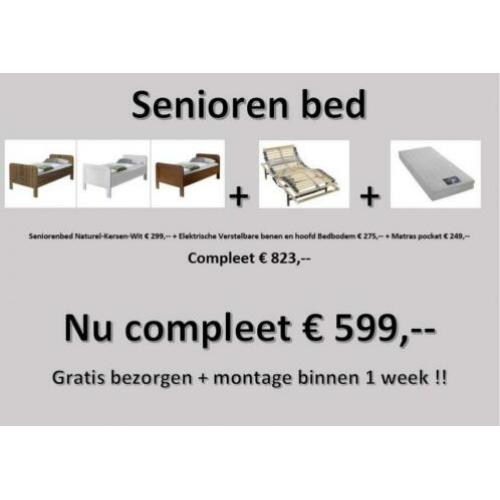 Seniorenbed Luxe Elektrische Bodem+Matras+Bezorgd+Gemonteerd