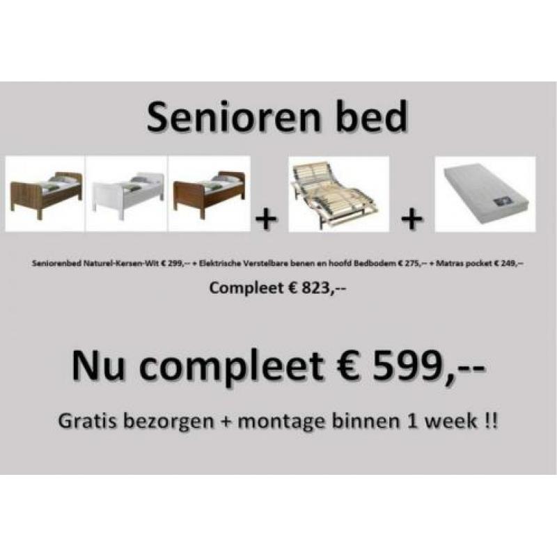 Seniorenbed Luxe Elektrische Bodem+Matras+Bezorgd+Gemonteerd
