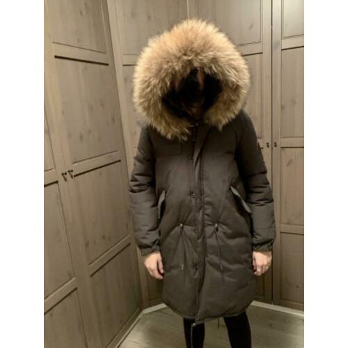 Airforce winterjas met bontkraag