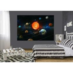 Solar System fotobehang XL, Zonnestelsel, Muurdeco4kids