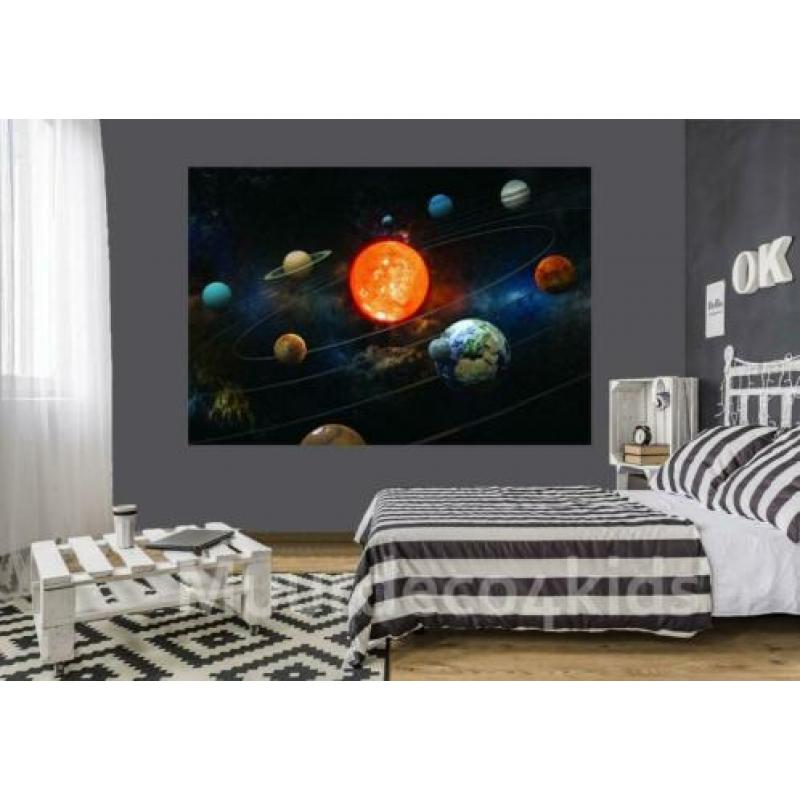 Solar System fotobehang XL, Zonnestelsel, Muurdeco4kids
