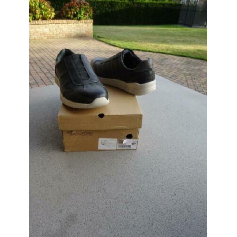 NIEUW Maat 46/47 Echt Leren Instap schoenen. De comfort NAT