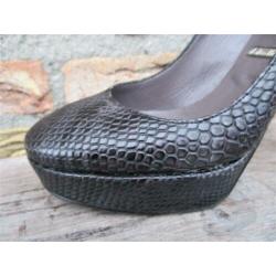 Zwarte leren high heel pumps il Décolleté maat 36 ½