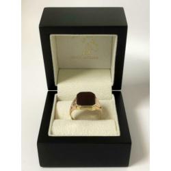 Antiek Gouden Heren Zegelring Rosé Accenten - Carneeol