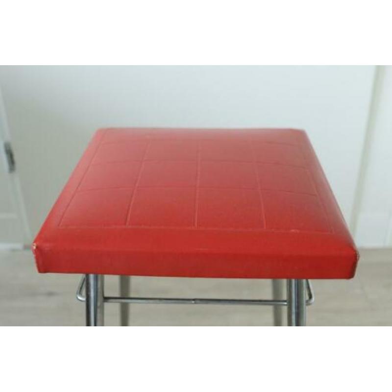 Vintage krukje van Brabantia - rode bekleding + buizenframe