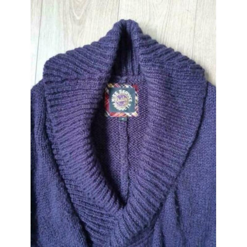 Paars vest - mouwloos - gebreid - maat M