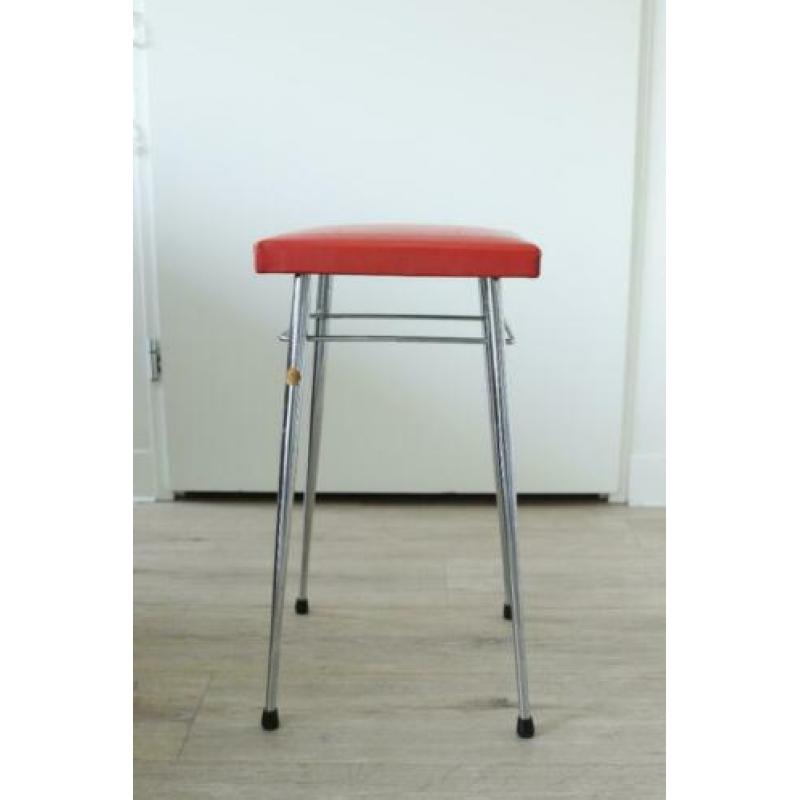 Vintage krukje van Brabantia - rode bekleding + buizenframe