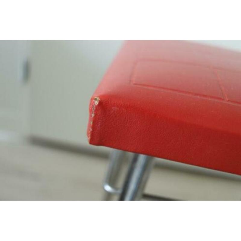 Vintage krukje van Brabantia - rode bekleding + buizenframe