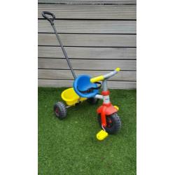 Driewieler Smoby met duwstang
