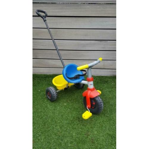 Driewieler Smoby met duwstang