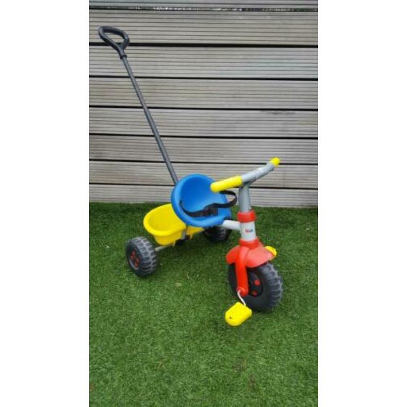 Driewieler Smoby met duwstang