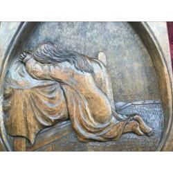 Houten reliëf, houtsnijwerk, religieus