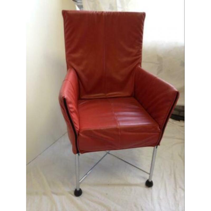 4 Originele Gerard vd Berg Chaplin Stoelen Montis Leder