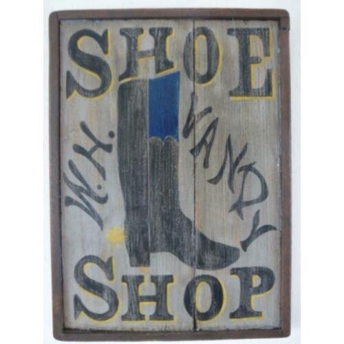 Handgeschilderd vintage houten bord/Shoe Shop/schoenmaker