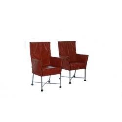 4 Originele Gerard vd Berg Chaplin Stoelen Montis Leder