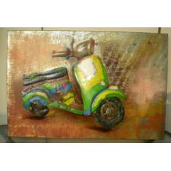 Prachtig 3d metal art schilderij-Scooter