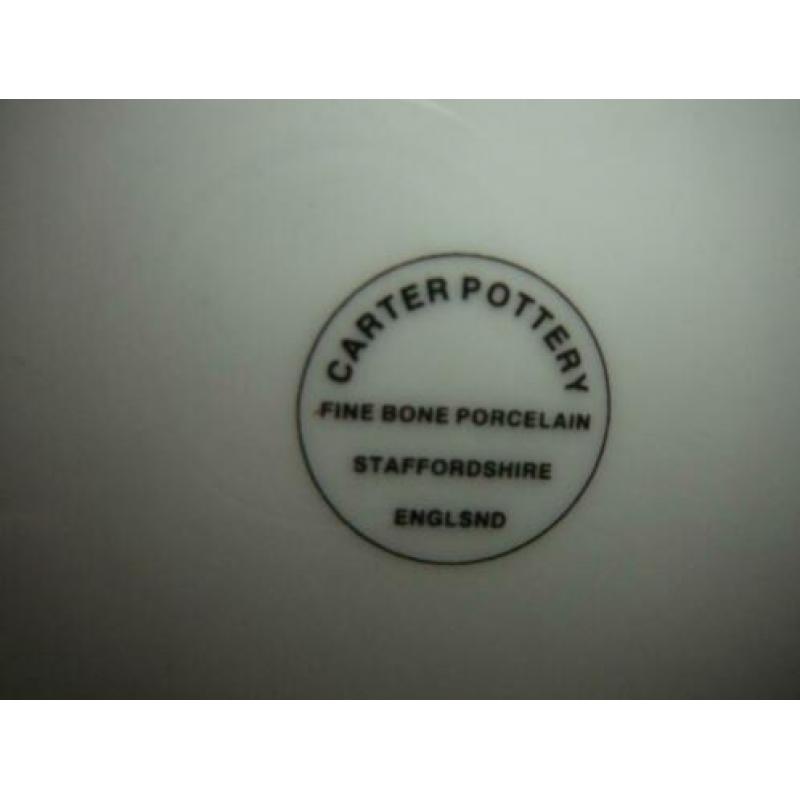 Carter Pottery setje, theepotje en kop en schotel in 1