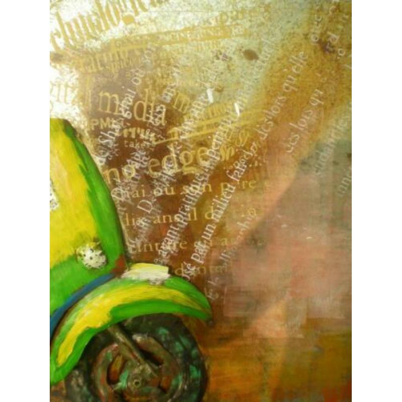 Prachtig 3d metal art schilderij-Scooter