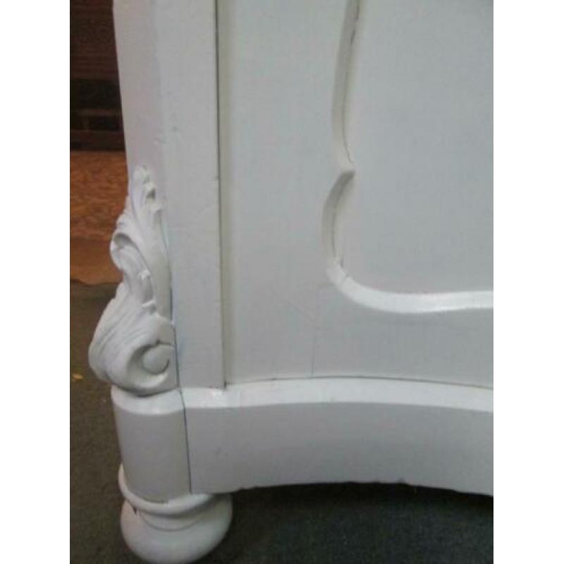 Witte Vintage Brocante Biedermeier Meidenkast Commode