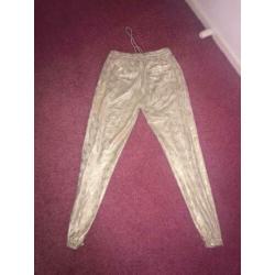 Gouden glans broek van Josh V maat xs vrije tijds broek