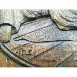 Houten reliëf, houtsnijwerk, religieus
