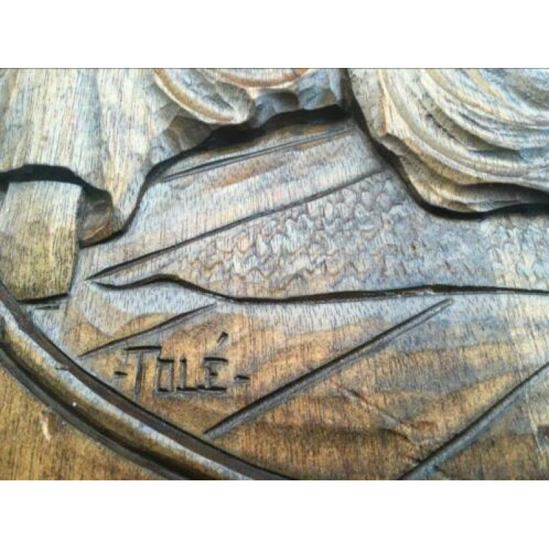 Houten reliëf, houtsnijwerk, religieus