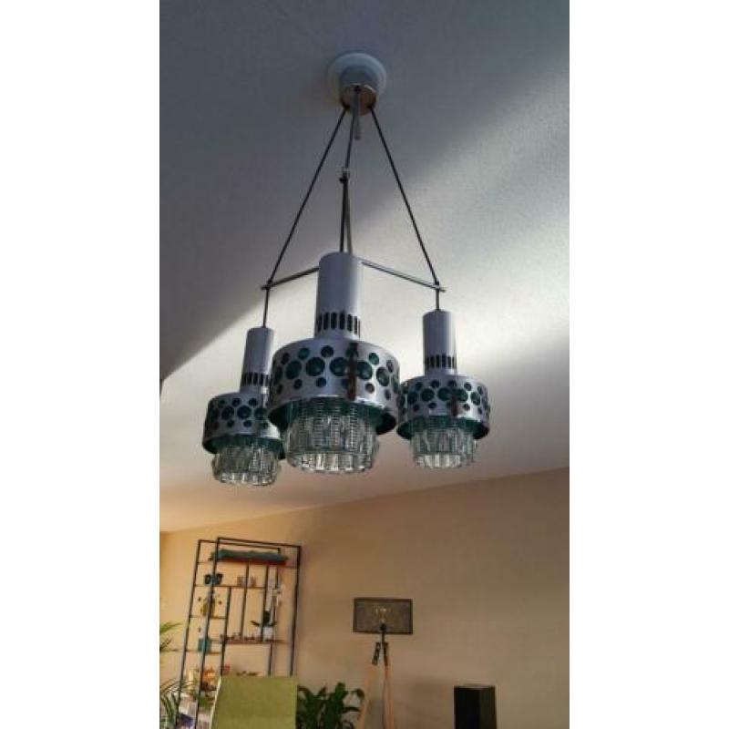 Prachtige jaren 70 retro hanglamp met chroom. Retro/ vintage