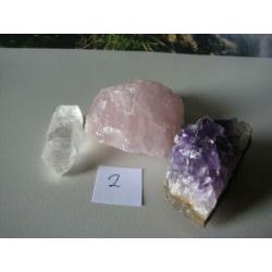 Amethyst , Rozenkwarts , Bergkristal. 2a
