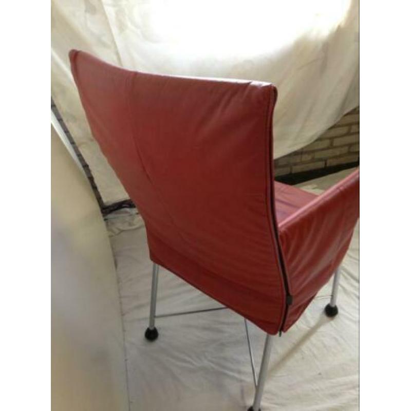 4 Originele Gerard vd Berg Chaplin Stoelen Montis Leder