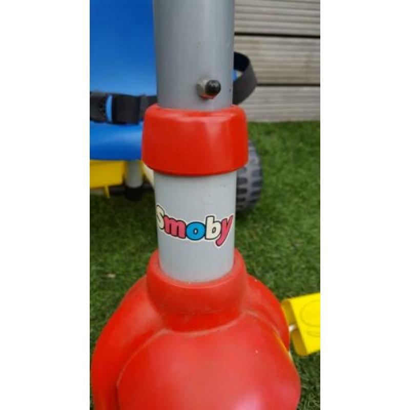Driewieler Smoby met duwstang