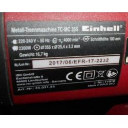 Afkortslijpmachine, Einhell, TC-MC 355, bankschroef