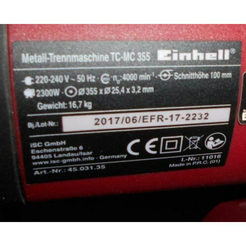 Afkortslijpmachine, Einhell, TC-MC 355, bankschroef