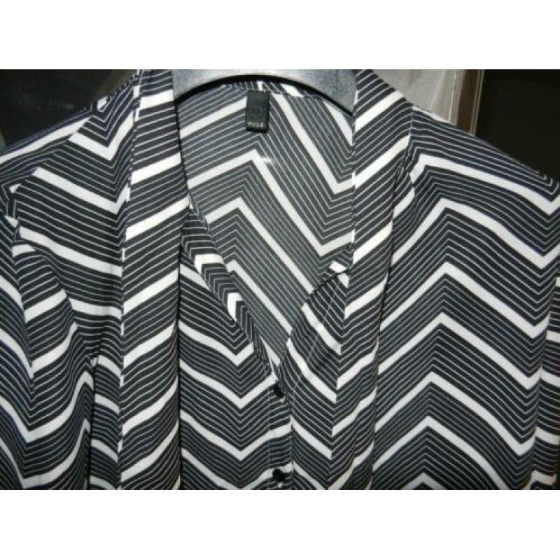 zwart witte Pulz strik blouse