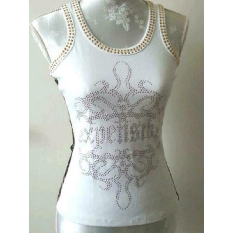 Mooie witte/luipaard  top D&G / Dolce & Gabbana maat S  / 36