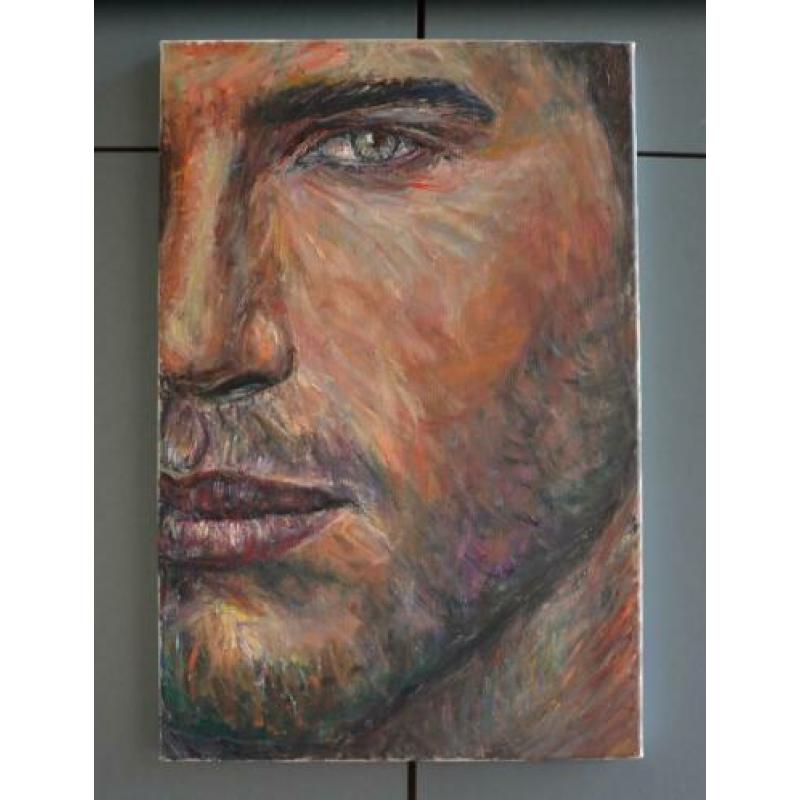 krachtig olieverf schilderij op doek 'close up'