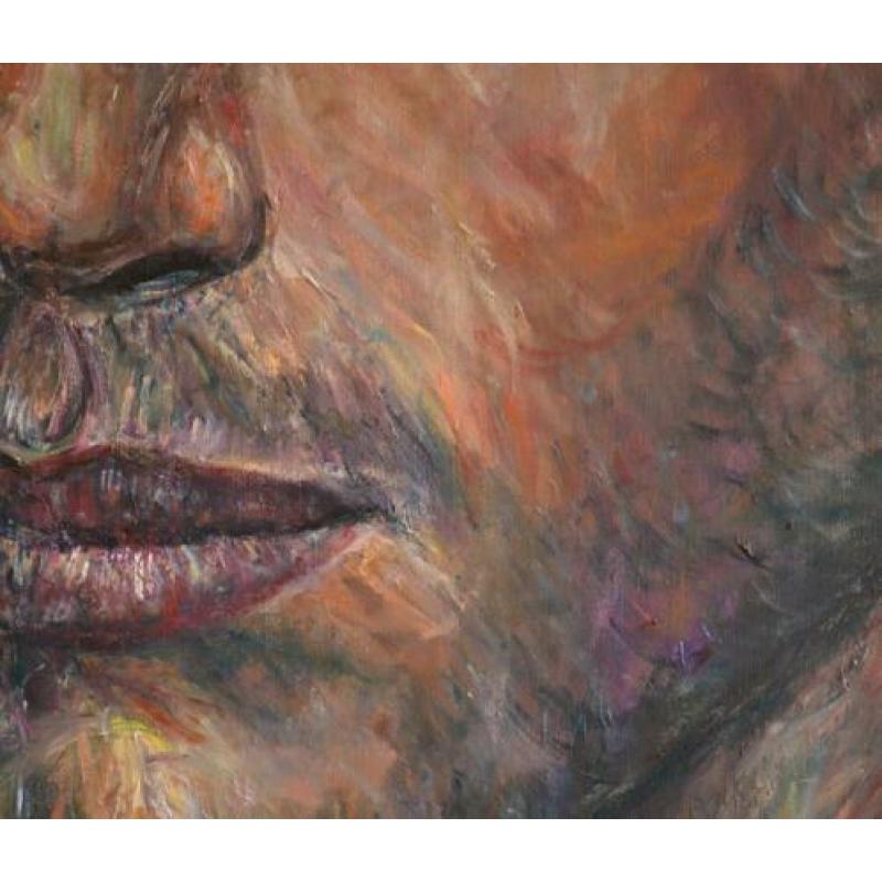krachtig olieverf schilderij op doek 'close up'