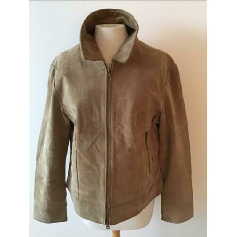 Esprit leren jasje maat42 beige in mooie staat