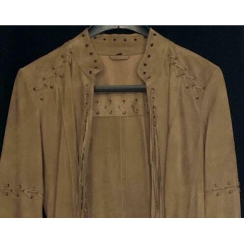 Prachtige suede jas met veel mooie details mt 38