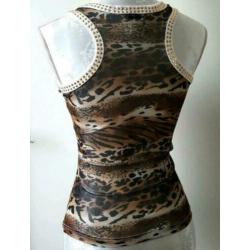 Mooie witte/luipaard  top D&G / Dolce & Gabbana maat S  / 36