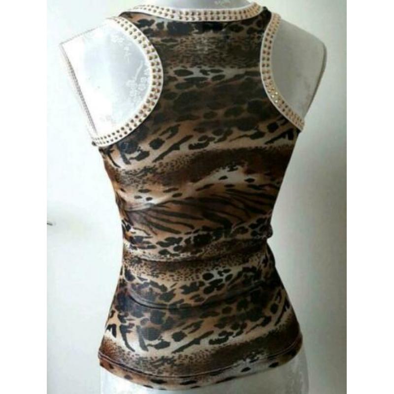 Mooie witte/luipaard  top D&G / Dolce & Gabbana maat S  / 36