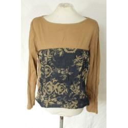 Apart blauw-bruin damesshirt.Mt 44.Merk Street One
