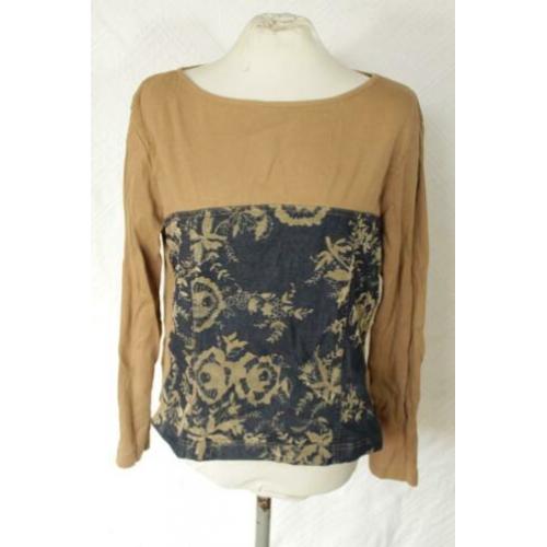 Apart blauw-bruin damesshirt.Mt 44.Merk Street One