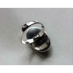 Vintage Hollands zilveren ring: hematiet. J.v.d.Meer