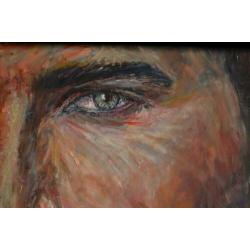 krachtig olieverf schilderij op doek 'close up'