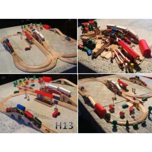 Houten trein baan H13. Klik MJ040 voor advertenties.