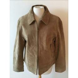 Esprit leren jasje maat42 beige in mooie staat