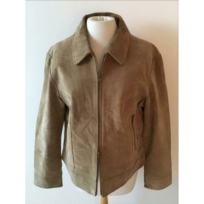 Esprit leren jasje maat42 beige in mooie staat