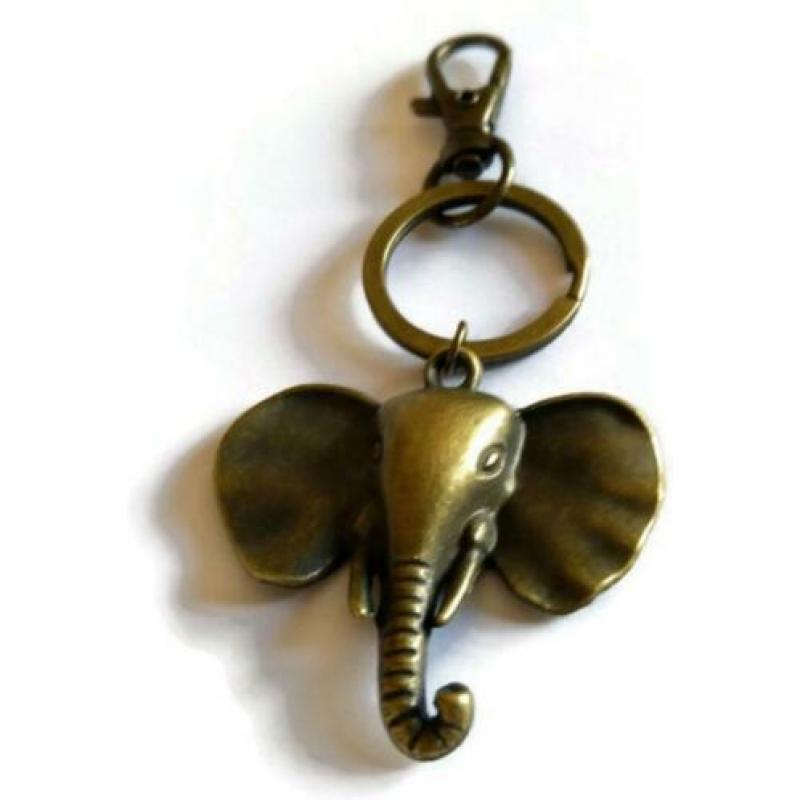 Sleutelhanger Olifant Antiek Brons