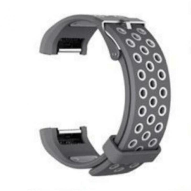 siliconen bandje voor Fitbit Charge 2 Grijs en wit