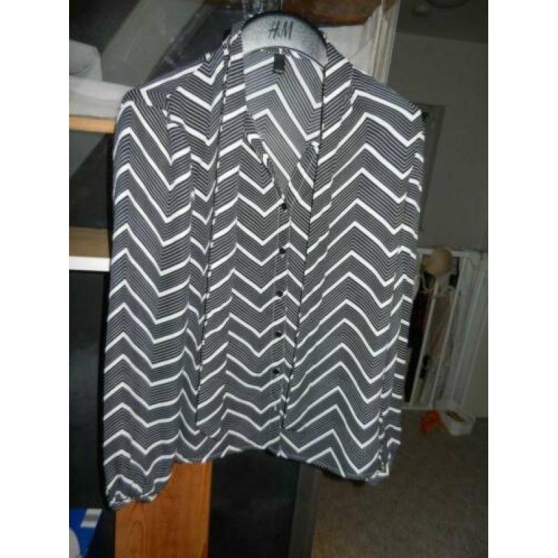 zwart witte Pulz strik blouse